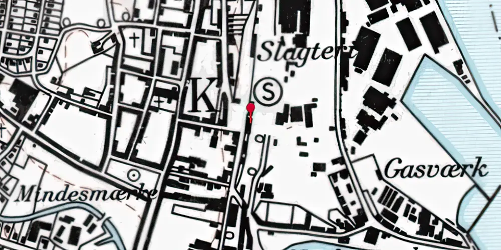 Historisk kort over Køge Station [1870-1983]