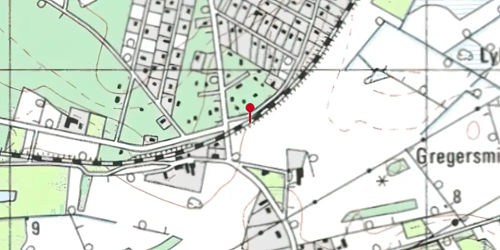 Historisk kort over Thorsager Letbanestation Historisk kort over Thorsager Letbanestation