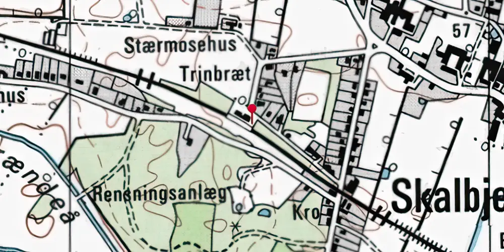 Historisk kort over Skalbjerg Trinbræt