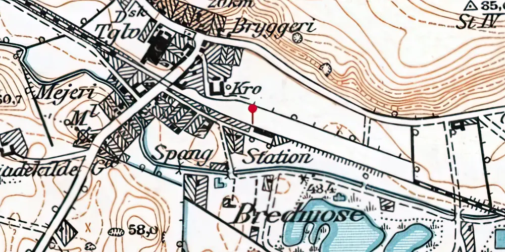 Historisk kort over Bred Trinbræt