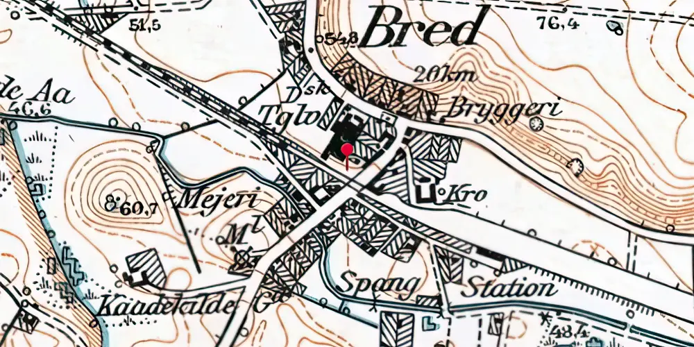 Historisk kort over Breed Holdeplads [1865-1908]