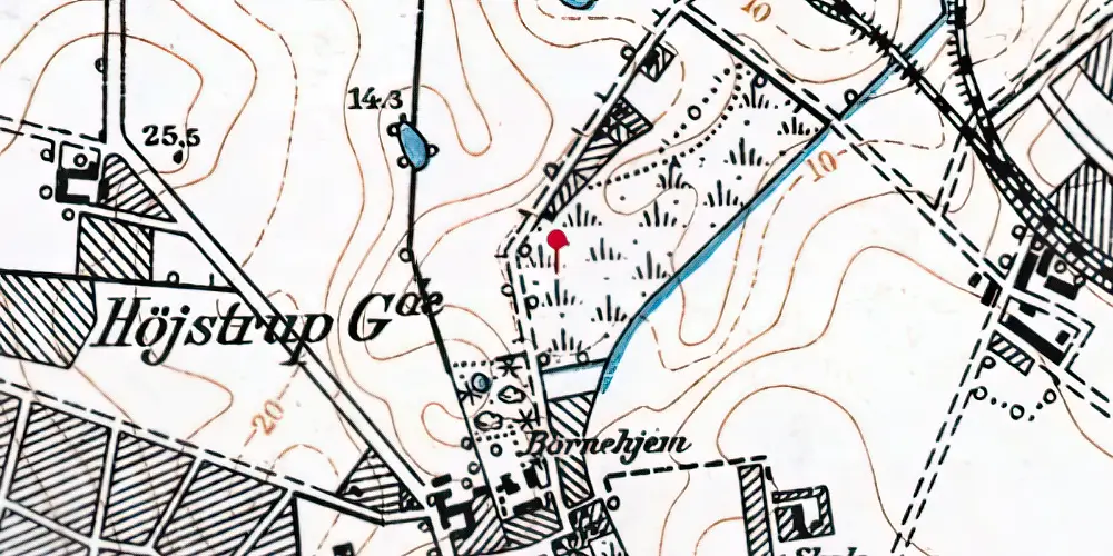 Historisk kort over Idrætsparken Letbanestation