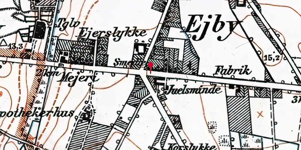 Historisk kort over Korsløkke Letbanestation
