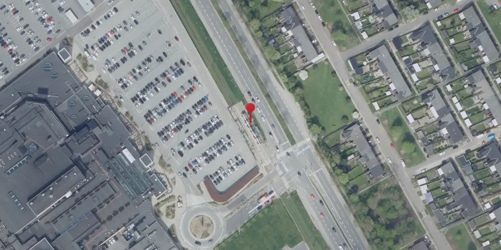 Historisk kort over Rosengårdcentret Letbanestation