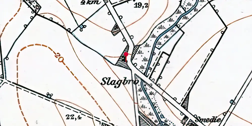 Historisk kort over Bilka Letbanestation Historisk kort over Bilka Letbanestation