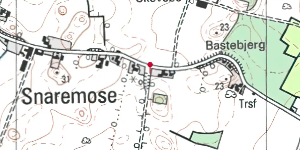 Historisk kort over Snaremose Trinbræt Historisk kort over Snaremose Trinbræt