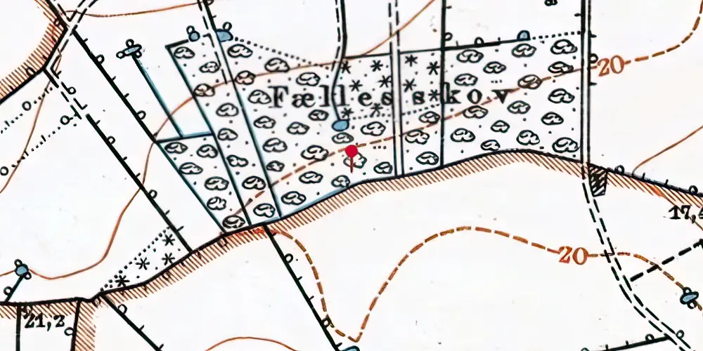 Historisk kort over SDU Syd/Hospital Nord Letbanestation