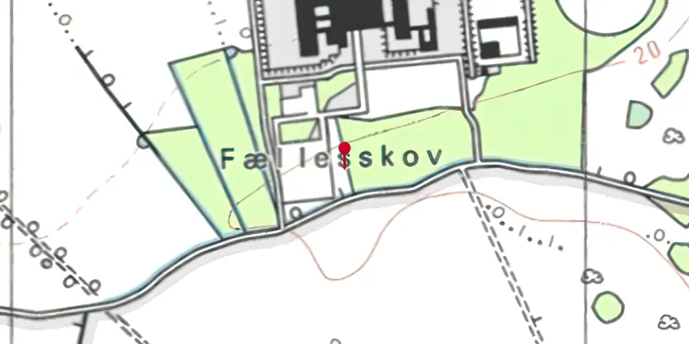 Historisk kort over SDU Syd/Hospital Nord Letbanestation