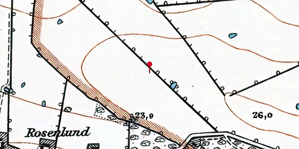 Historisk kort over Hospital Syd Letbanestation