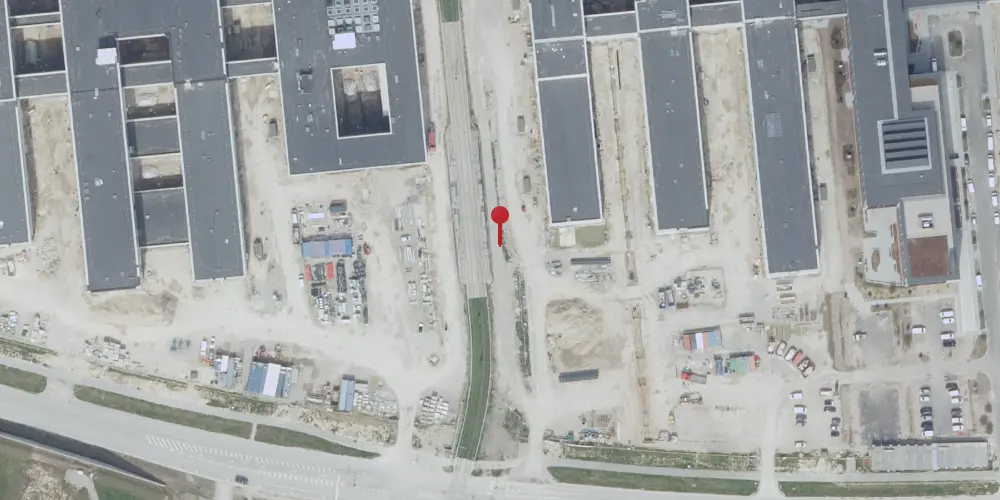 Historisk kort over Hospital Syd Letbanestation