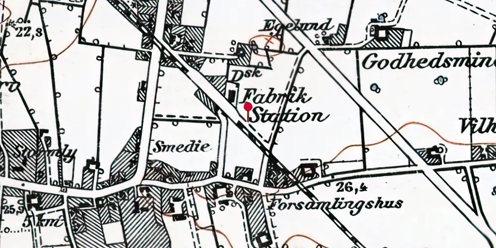 Historisk kort over Hjallese Letbanestation