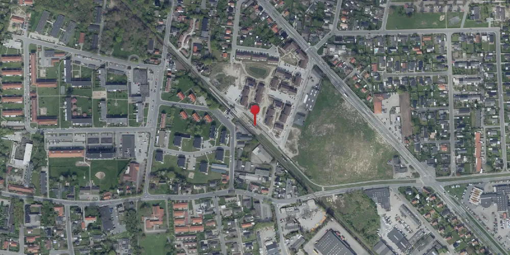 Historisk kort over Hjallese Letbanestation