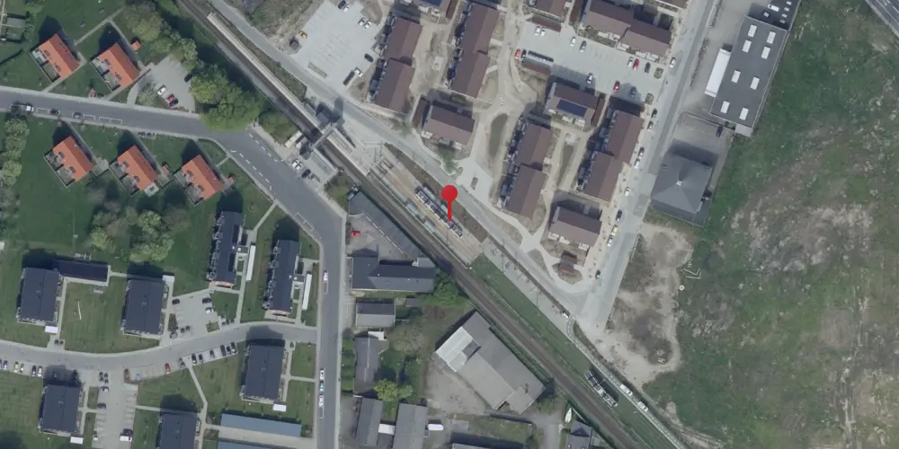 Historisk kort over Hjallese Letbanestation