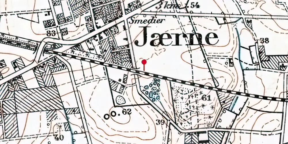 Historisk kort over Jerne Trinbræt