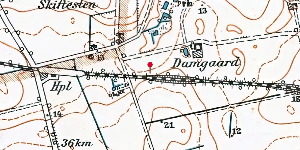 Historisk kort over Vinge S-togstrinbræt Historisk kort over Vinge S-togstrinbræt