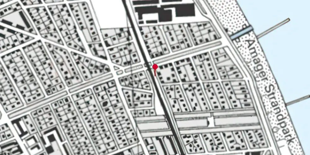 Historisk kort over Amager Strand Metrostation Historisk kort over Amager Strand Metrostation