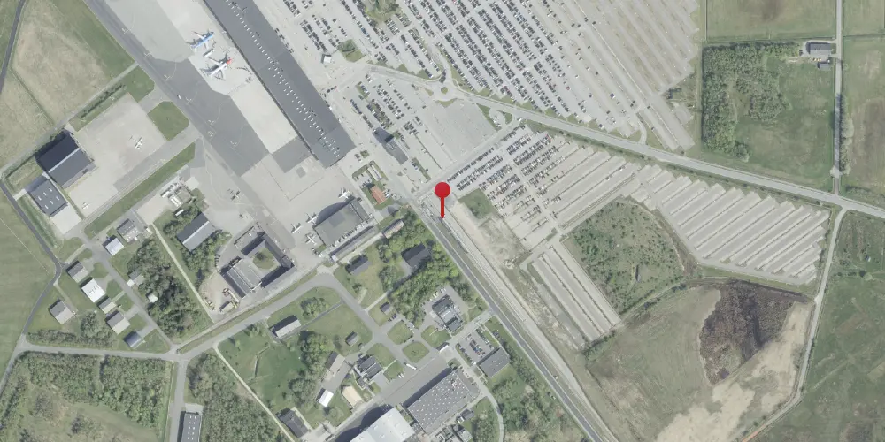 Historisk kort over Aalborg Lufthavn Trinbræt