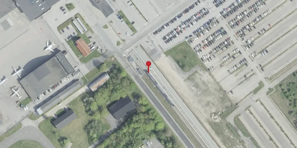 Historisk kort over Aalborg Lufthavn Trinbræt