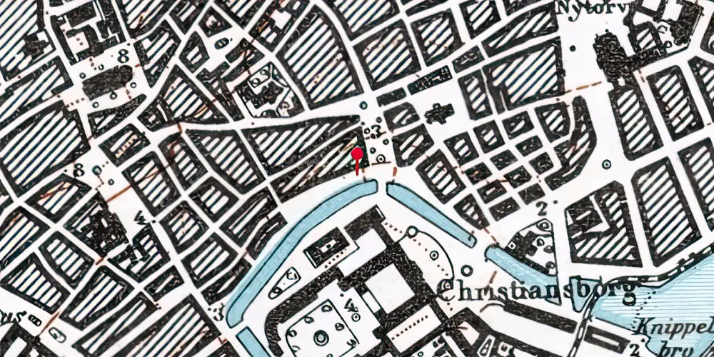 Historisk kort over Gammel Strand Metrostation