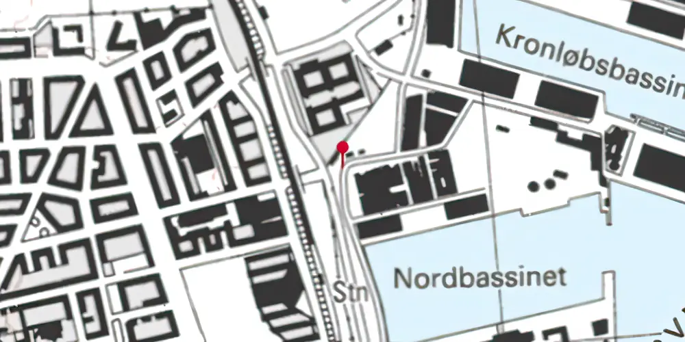 Historisk kort over Nordhavn Metrostation