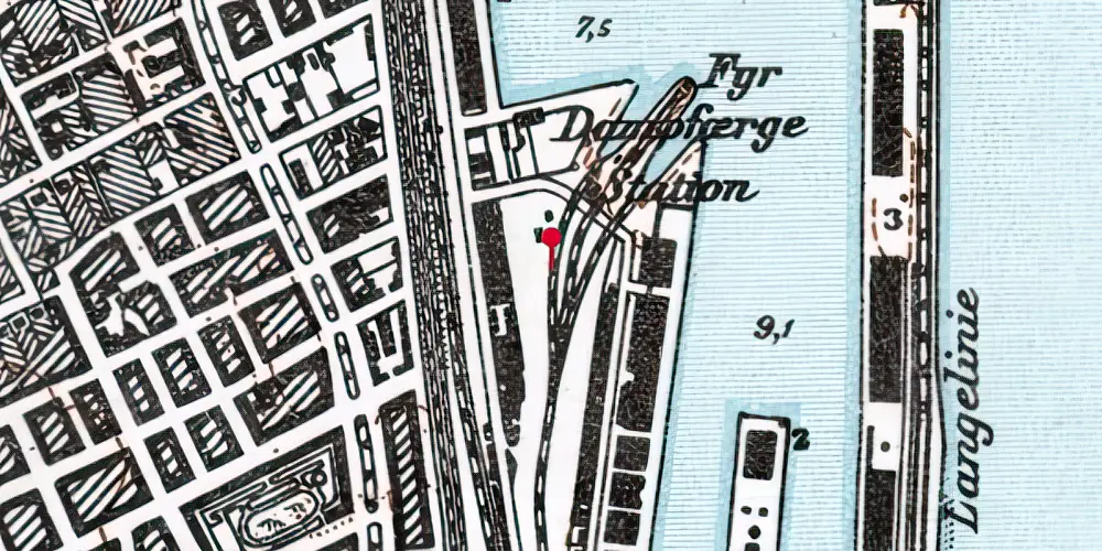 Historisk kort over Frihavnens Station