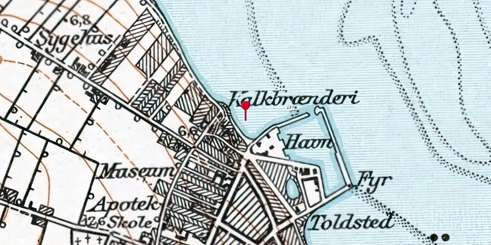 Historisk kort over Ærøskøbing Havnespor Historisk kort over Ærøskøbing Havnespor