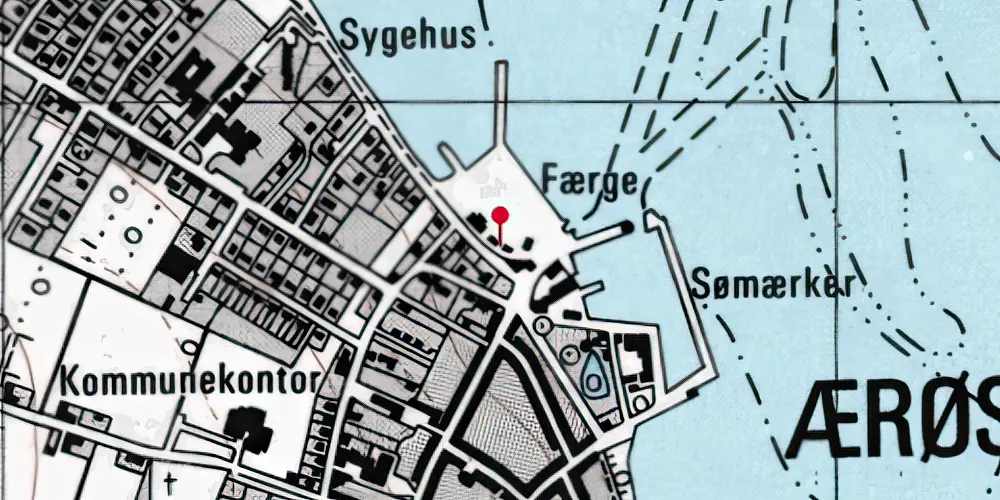 Historisk kort over Ærøskøbing Havnespor Historisk kort over Ærøskøbing Havnespor