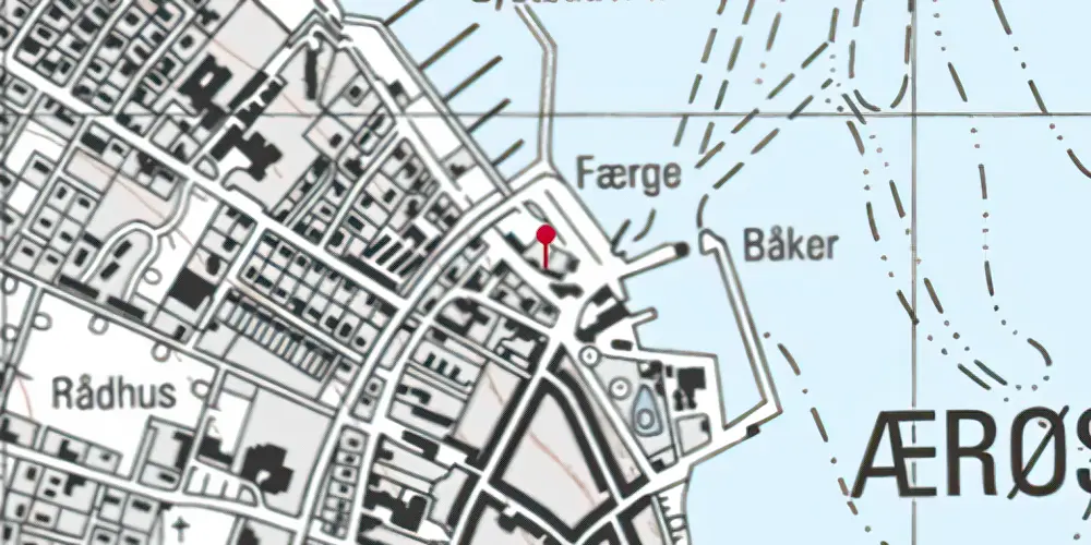 Historisk kort over Ærøskøbing Havnespor Historisk kort over Ærøskøbing Havnespor