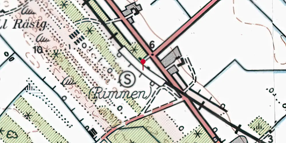 Historisk kort over Rimmen Trinbræt