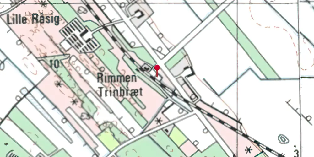 Historisk kort over Rimmen Trinbræt