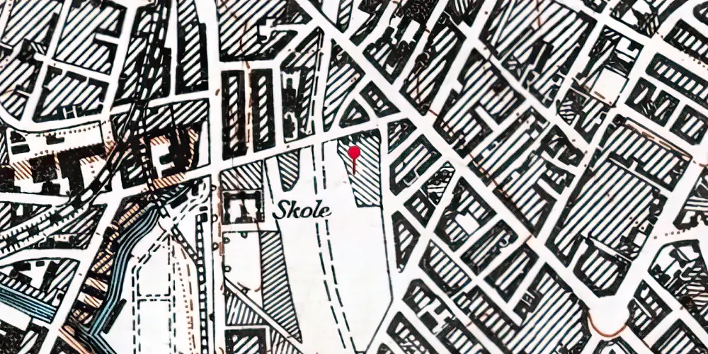 Historisk kort over Nørrebro B Station [1886-1930]