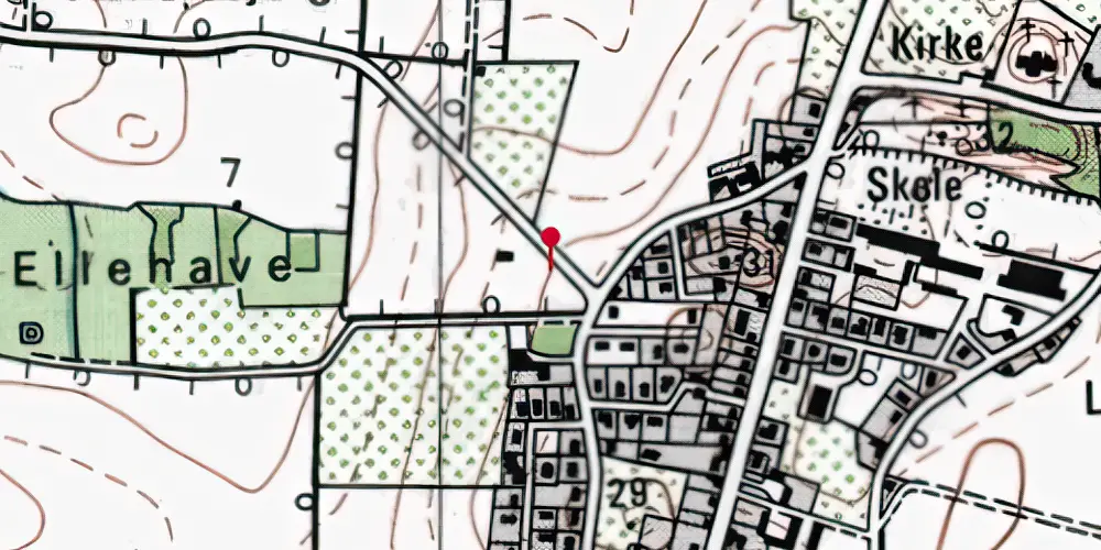 Historisk kort over Helsnedvejen Trinbræt