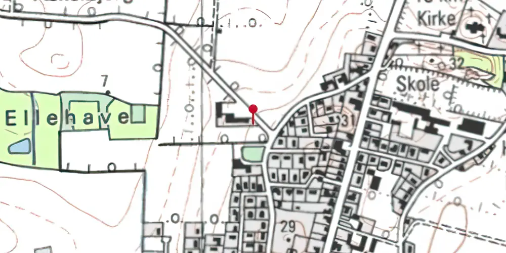 Historisk kort over Helsnedvejen Trinbræt