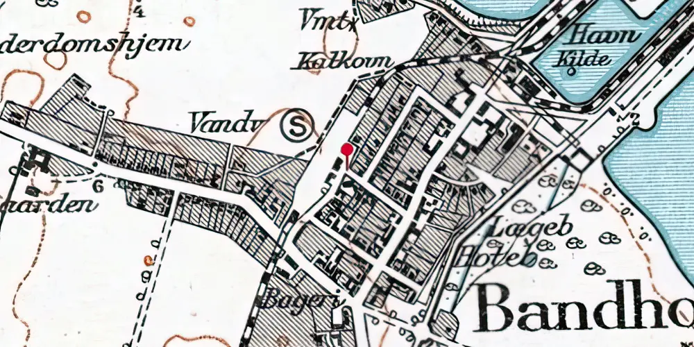 Historisk kort over Bandholm Station Historisk kort over Bandholm Station