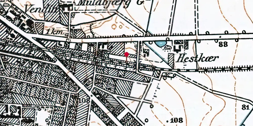 Historisk kort over Hjørring Øst Trinbræt