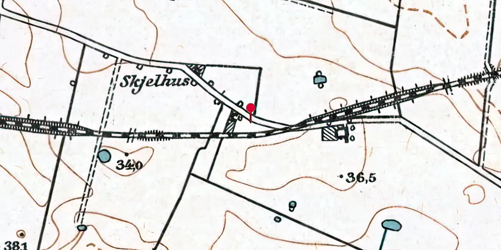 Historisk kort over Rostrup Trinbræt