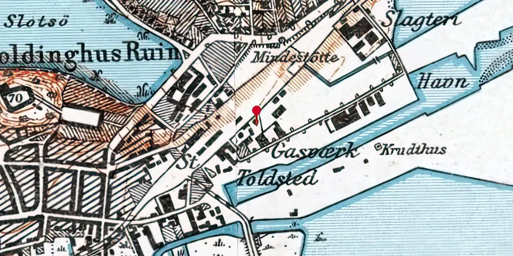 Historisk kort over Kolding Godsbanegård