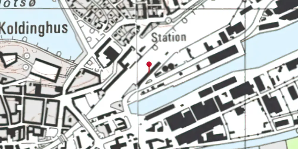 Historisk kort over Kolding Godsbanegård