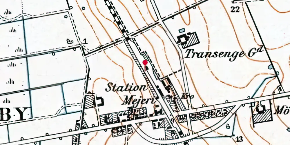 Historisk kort over Lundby Trinbræt