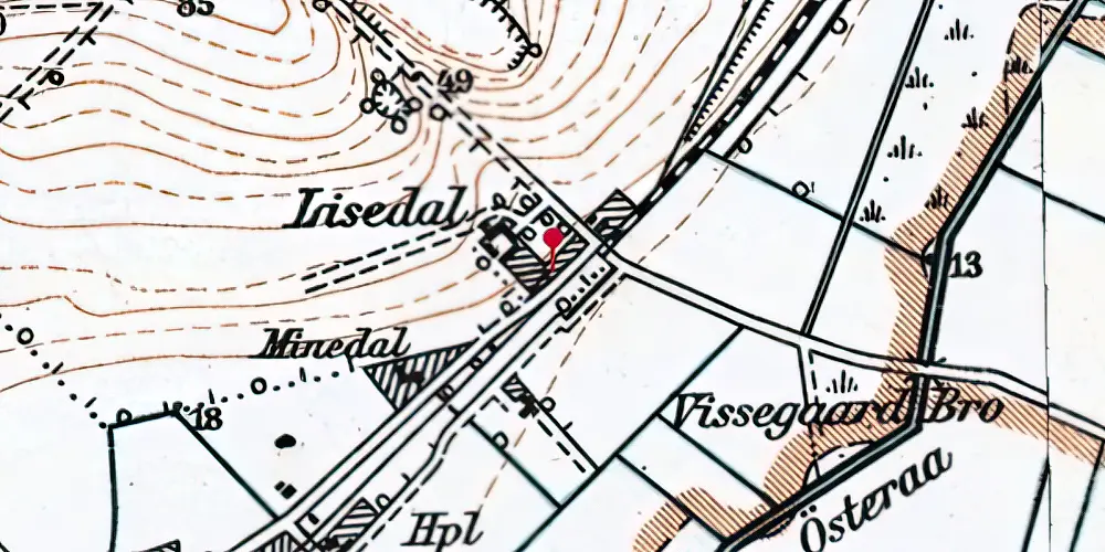 Historisk kort over Skalborg Station [1950-1972]