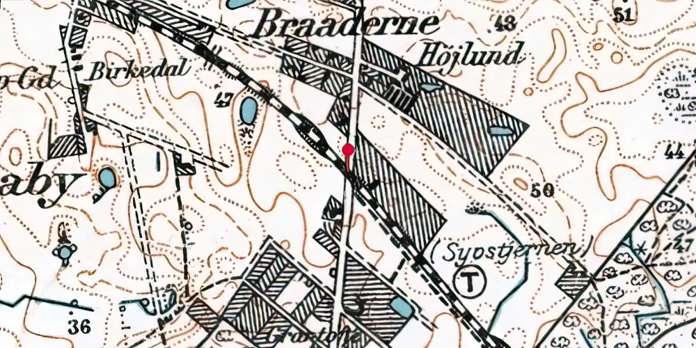 Historisk kort over Syvstjernen Trinbræt [1954-1973]