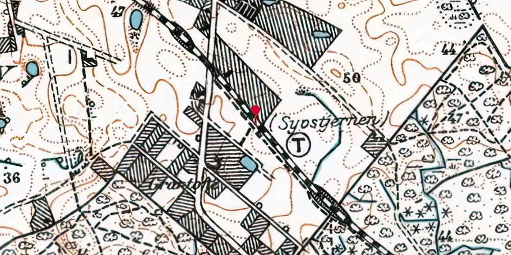 Historisk kort over Syvstjernen Trinbræt Historisk kort over Syvstjernen Trinbræt