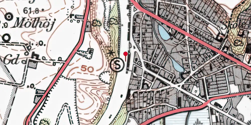 Historisk kort over Hobro Station [1869-1893]