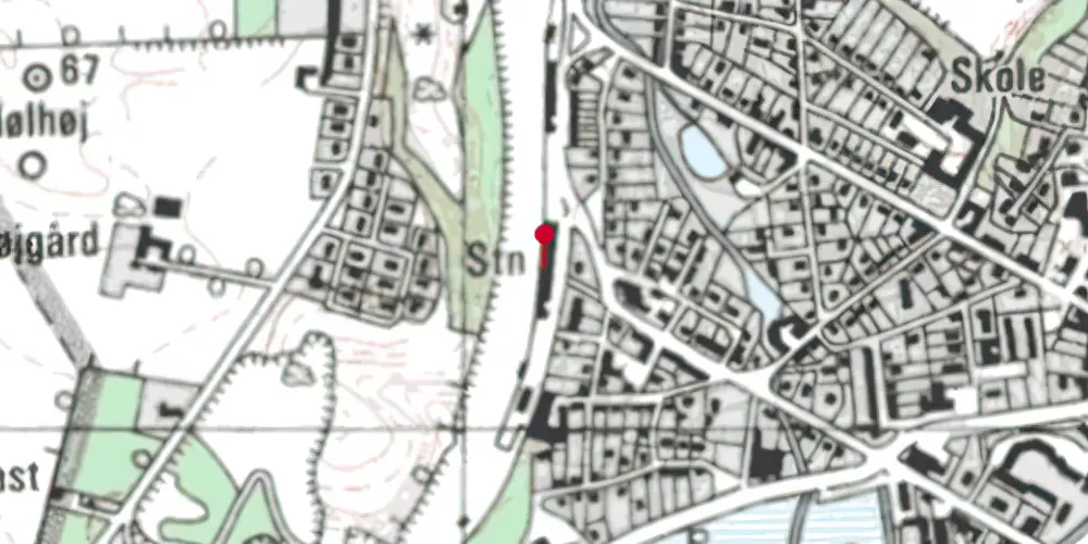 Historisk kort over Hobro Station [1869-1893]