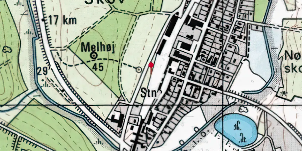 Historisk kort over Hinnerup Station [1862-1911]