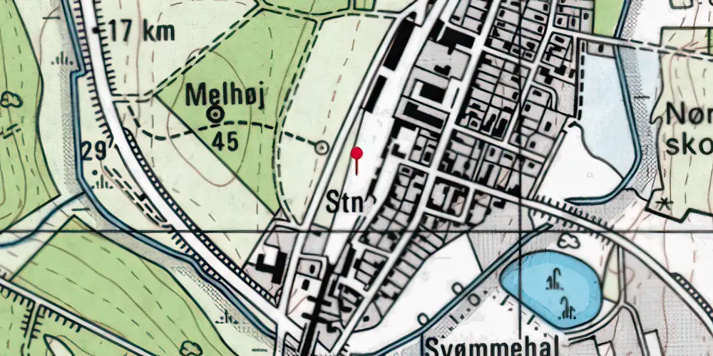 Historisk kort over Hinnerup Trinbræt