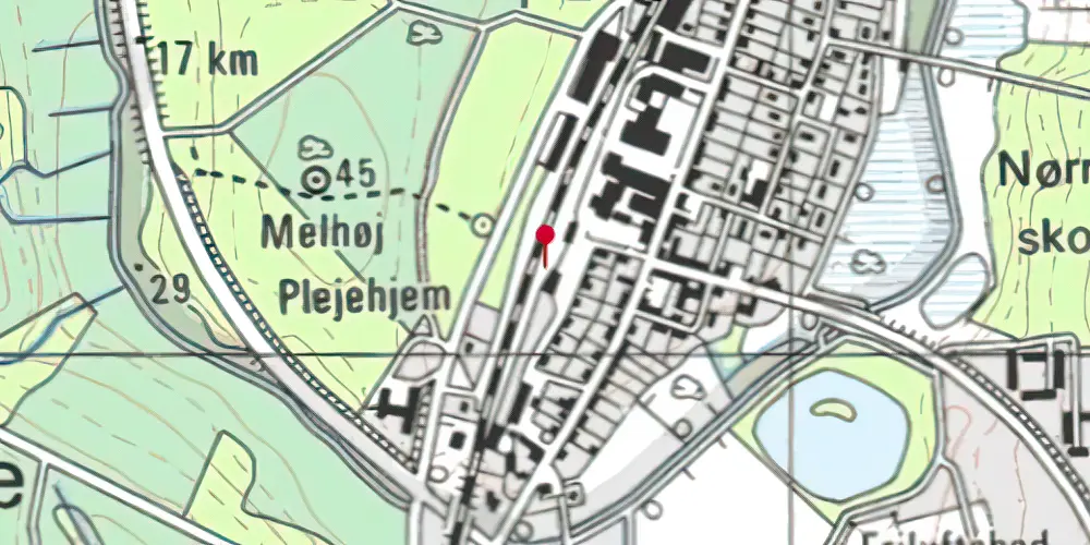 Historisk kort over Hinnerup Trinbræt