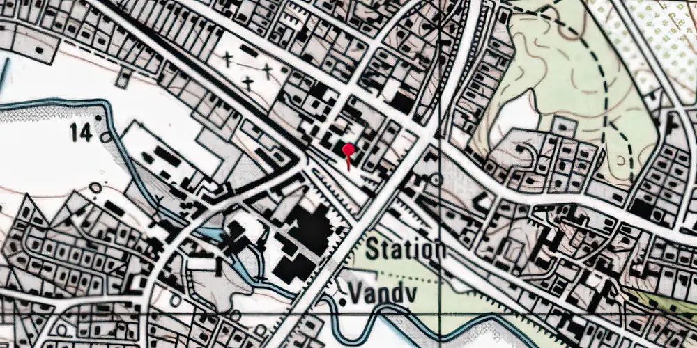 Historisk kort over Hadsten Station