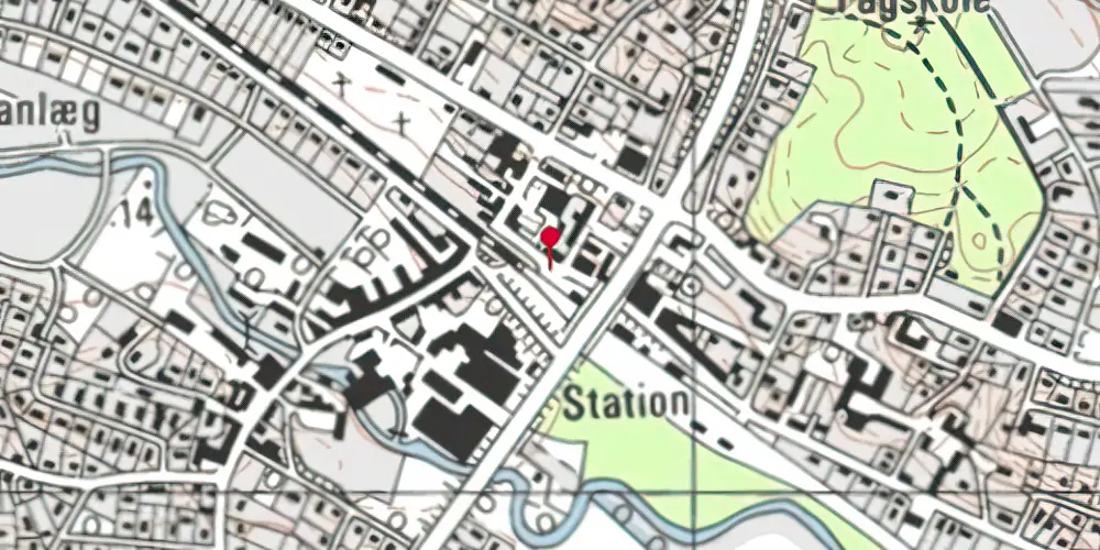 Historisk kort over Hadsten Station