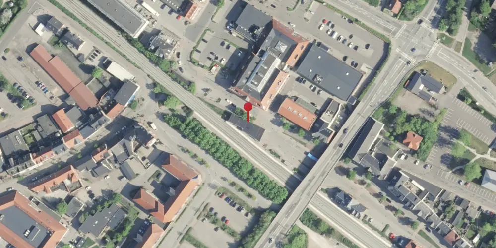 Historisk kort over Hadsten Station